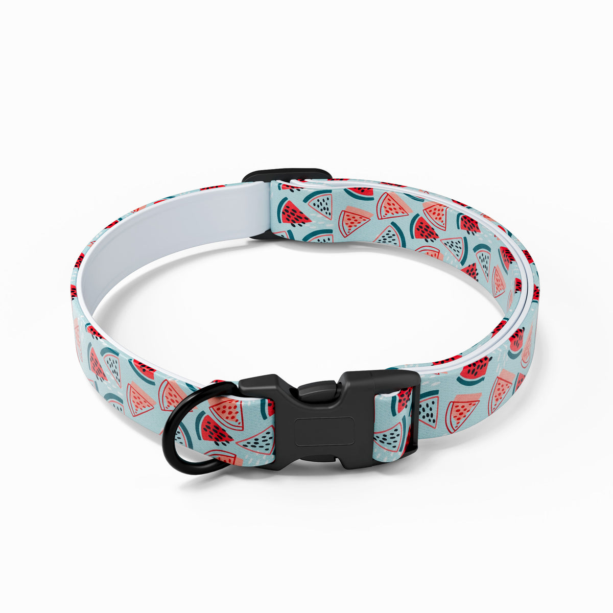 Watermelon print dog harness set with collar, lead, bow and scarf, view 8