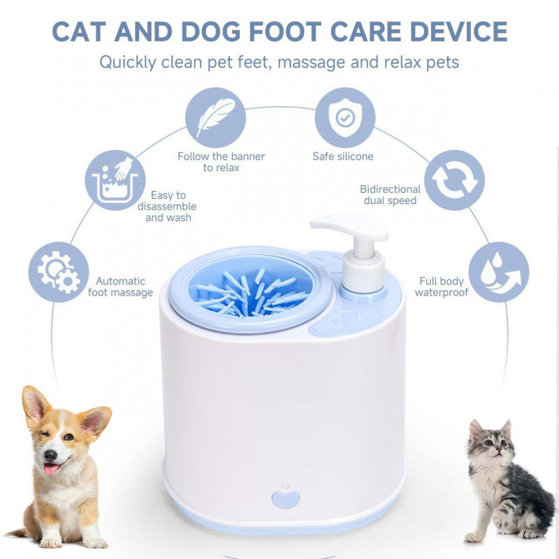 Electric Pet Paw Washer with Silicone Bristles for Dogs and Cats