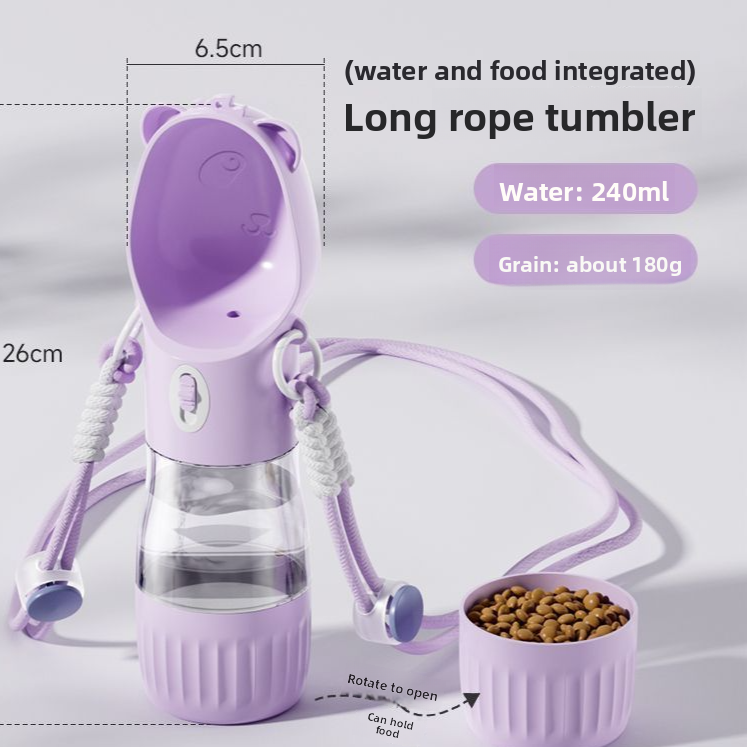 Portable Leak-Proof Dog Water Cup with Food Compartment for Outdoor Walks and Travel