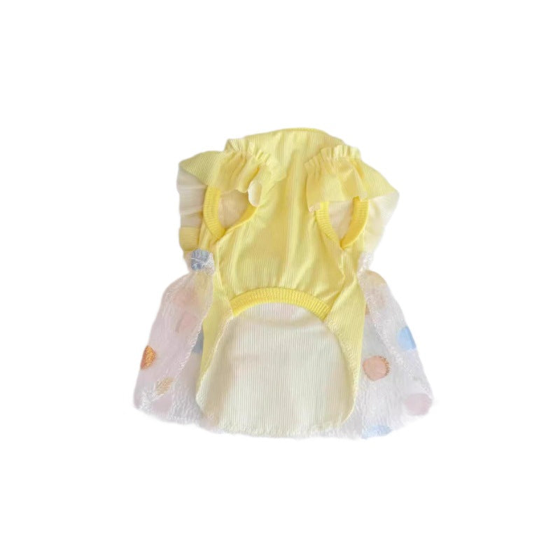 Yellow summer princess dress for small dogs and cats, in Yellow, image 5