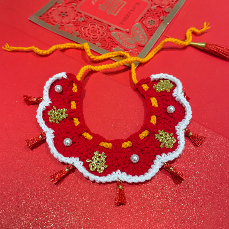 Hand knitted pet hat and collar scarf for dogs and cats, image 27