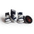 Denim canvas dog shoes with anti-slip sole in Dark Blue, front view