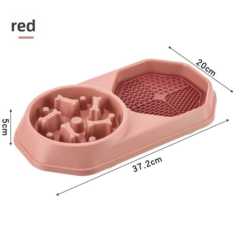 Bone shaped slow feeder double bowl for cats and dogs - view 8