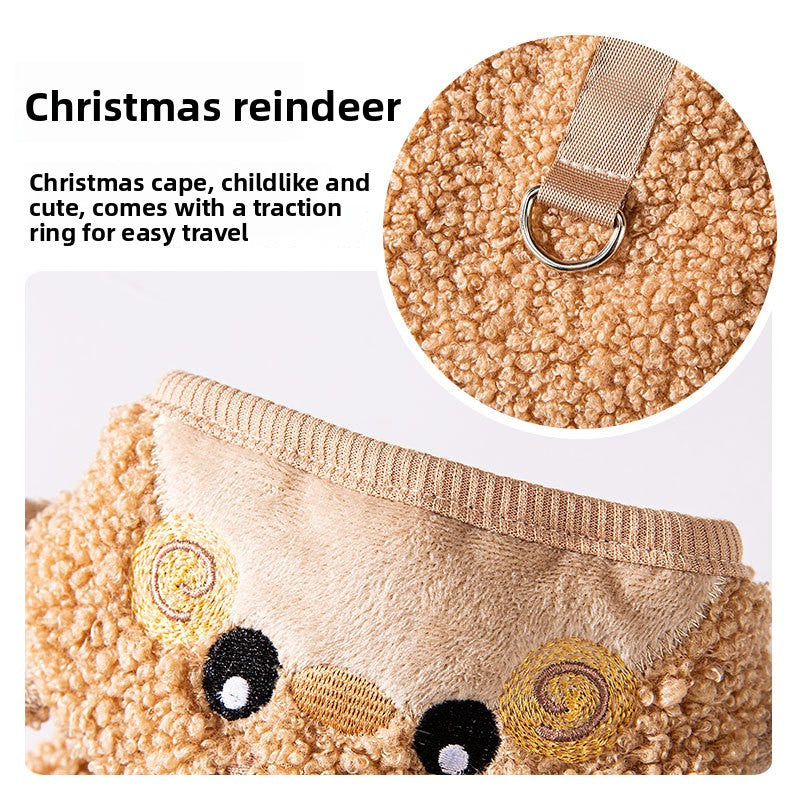 Cartoon pet cape for dogs and cats in Brown, in a home setting