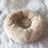 Round velvet cat bed mat for winter in Beige, size 50cm
