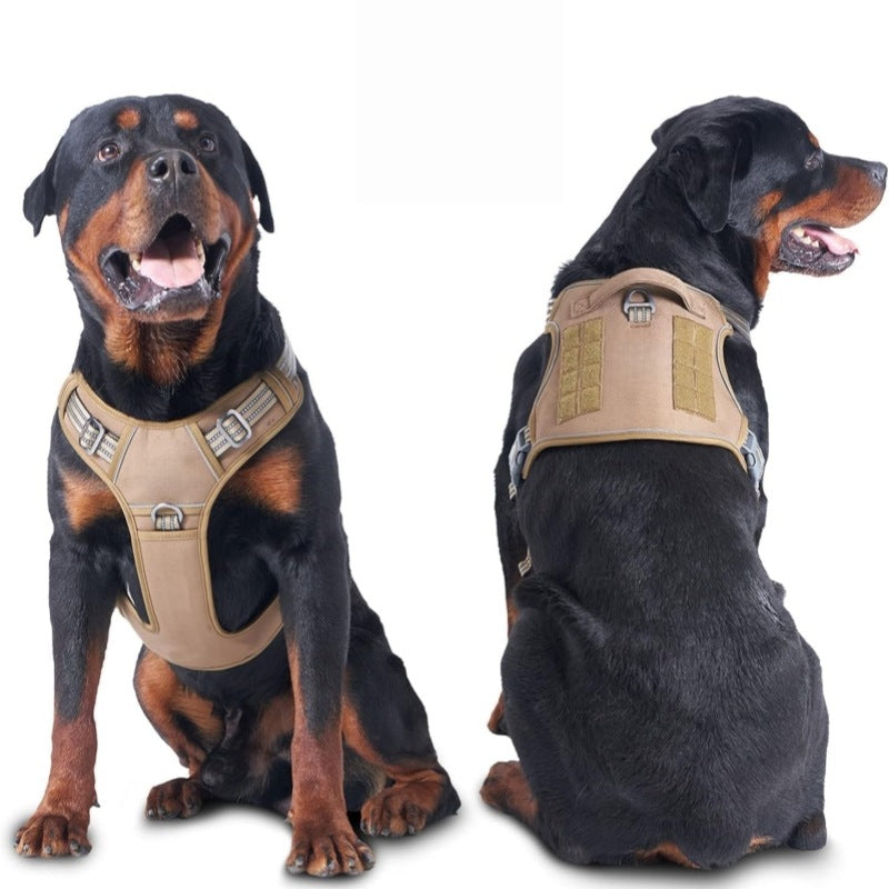 Tactical nylon dog harness with grab handle, 4 sizes available