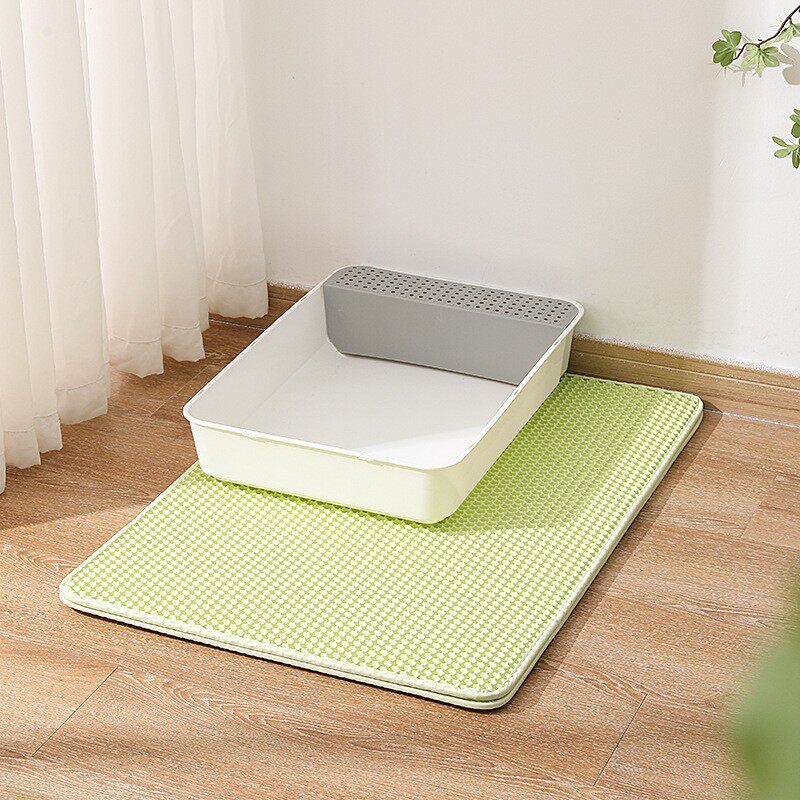 Waterproof Double Layer Cat Litter Mat with Anti-Slip Base