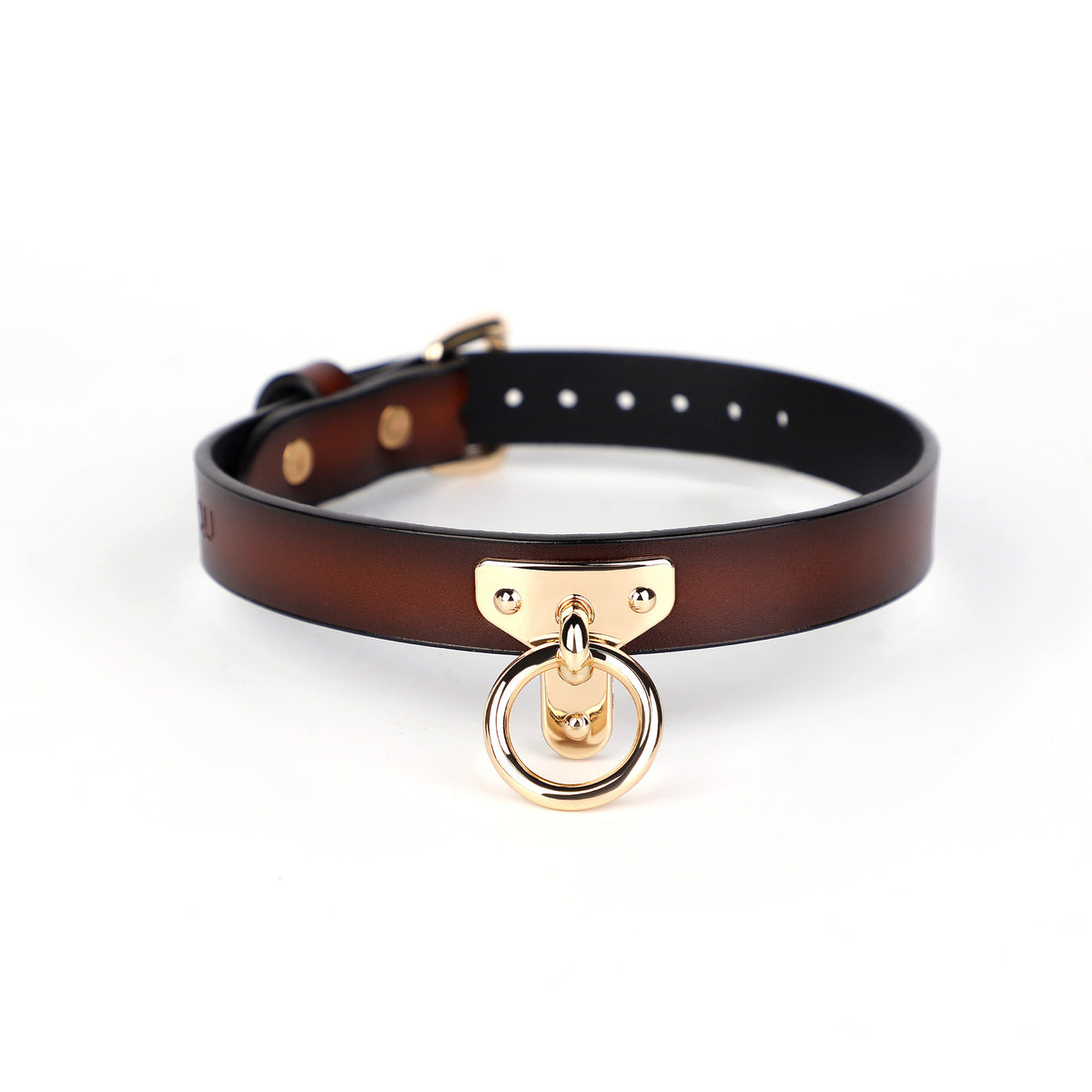 Black leather look dog collar and matching lead set