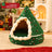 Christmas tree shaped plush cat bed with fleece lining, product image 6
