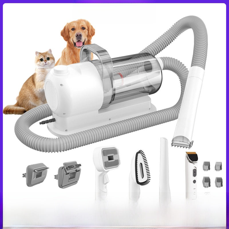 Cordless Rechargeable Pet Grooming Vacuum with Grooming Scissors for Cats and Dogs