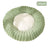 Round striped faux fur pet bed in dark grey for cats