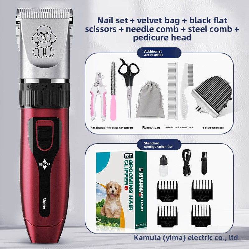 Ceramic Blade Pet Shaver with Guide Combs and Spare Blade Heads