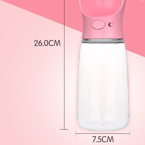 Portable Pet Water Bottle with Carrying Rope, 350ml or 550ml Leakproof Walking Bottle
