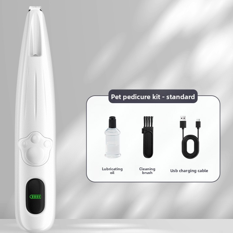 Rechargeable Paw Hair Shaver with LED Light and Ceramic Blade