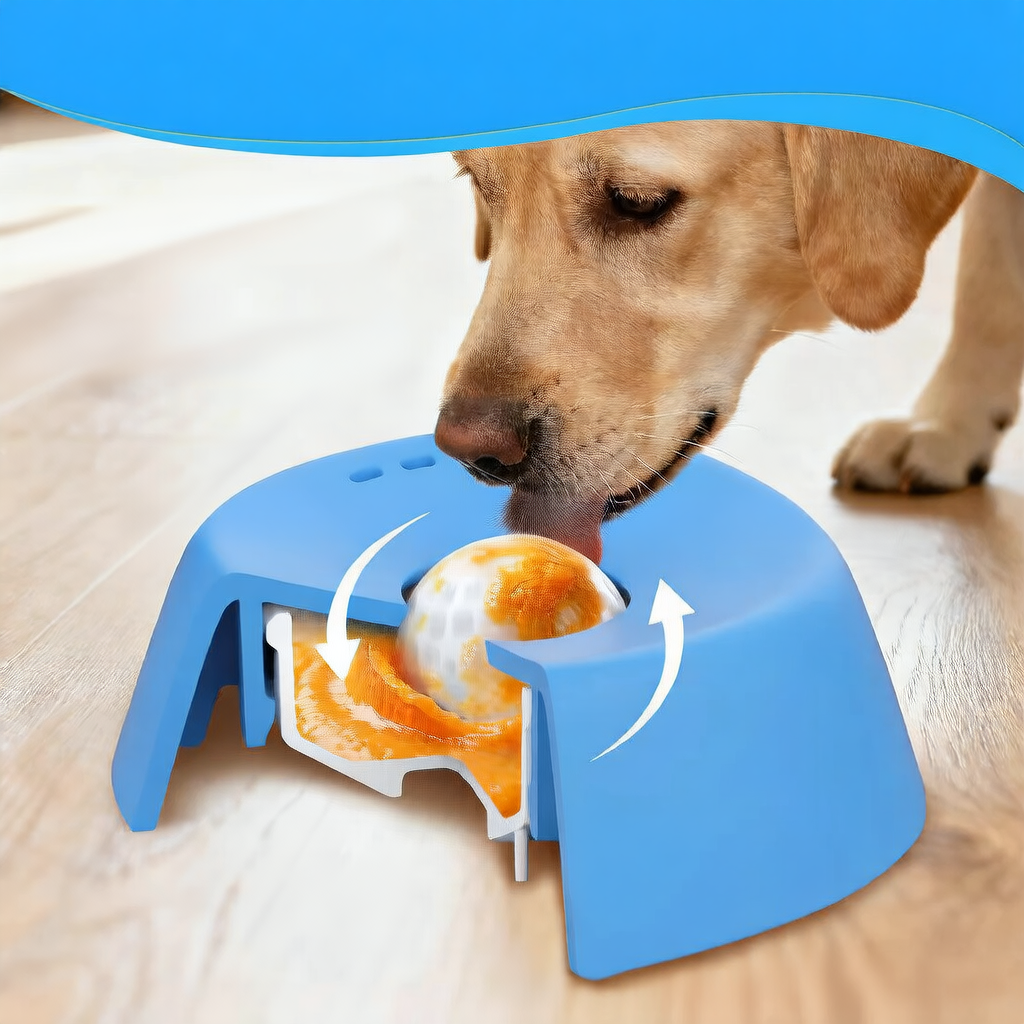Dog Slow Feeder Lick Bowl in Durable ABS Plastic with Non-Slip Spherical Base