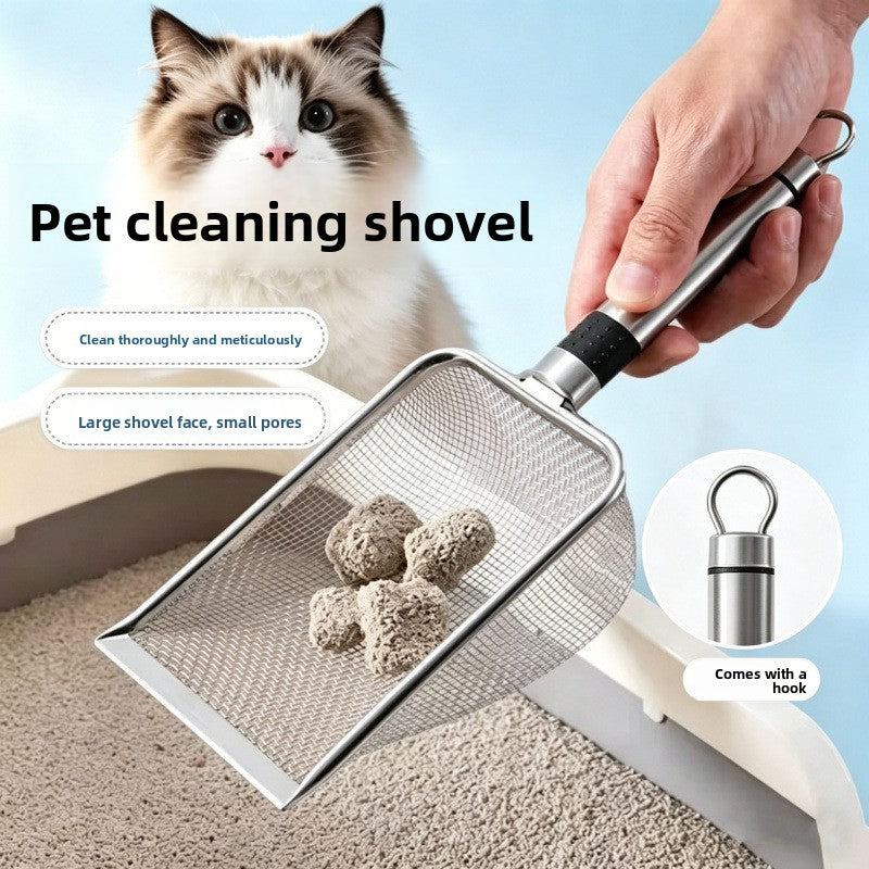 Stainless Steel Litter Scoop with Tube Handle for Cats and Small Pets