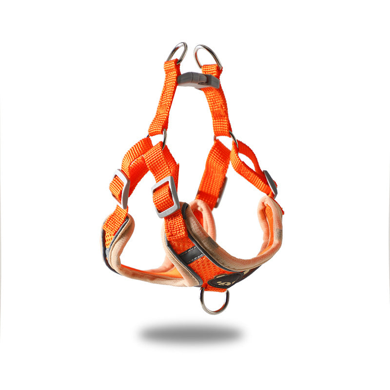 Orange summer bear print vest harness for small dogs and cats