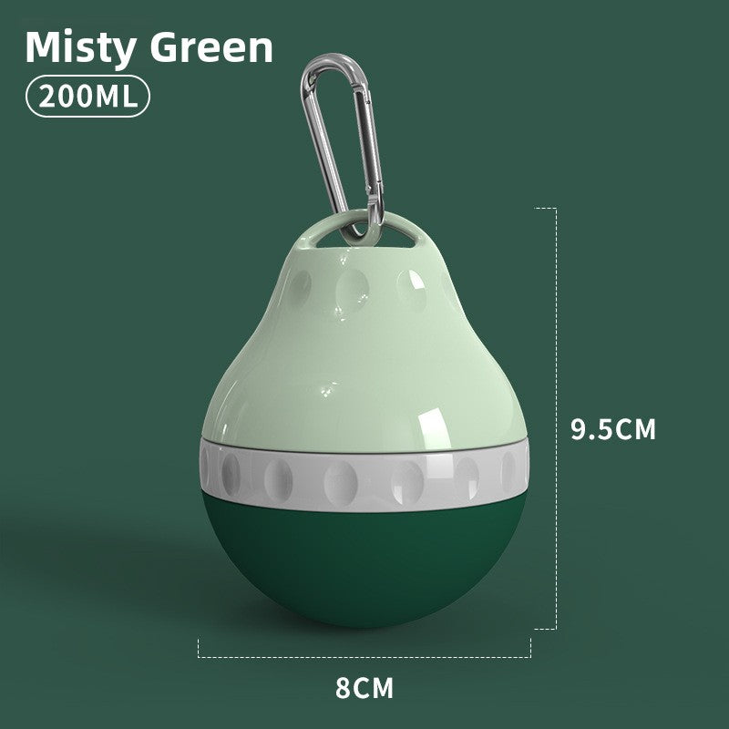 Portable silicone pet water bottle with built-in bowl in Milk Tea Grey 400ml, material detail