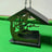 Geometric metal hanging bird feeder for gardens, close-up detail view