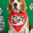 Cartoon print pet bandana for dogs and cats in Design 2, close-up detail