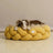 Slate grey woven cat bed with sturdy rope weave