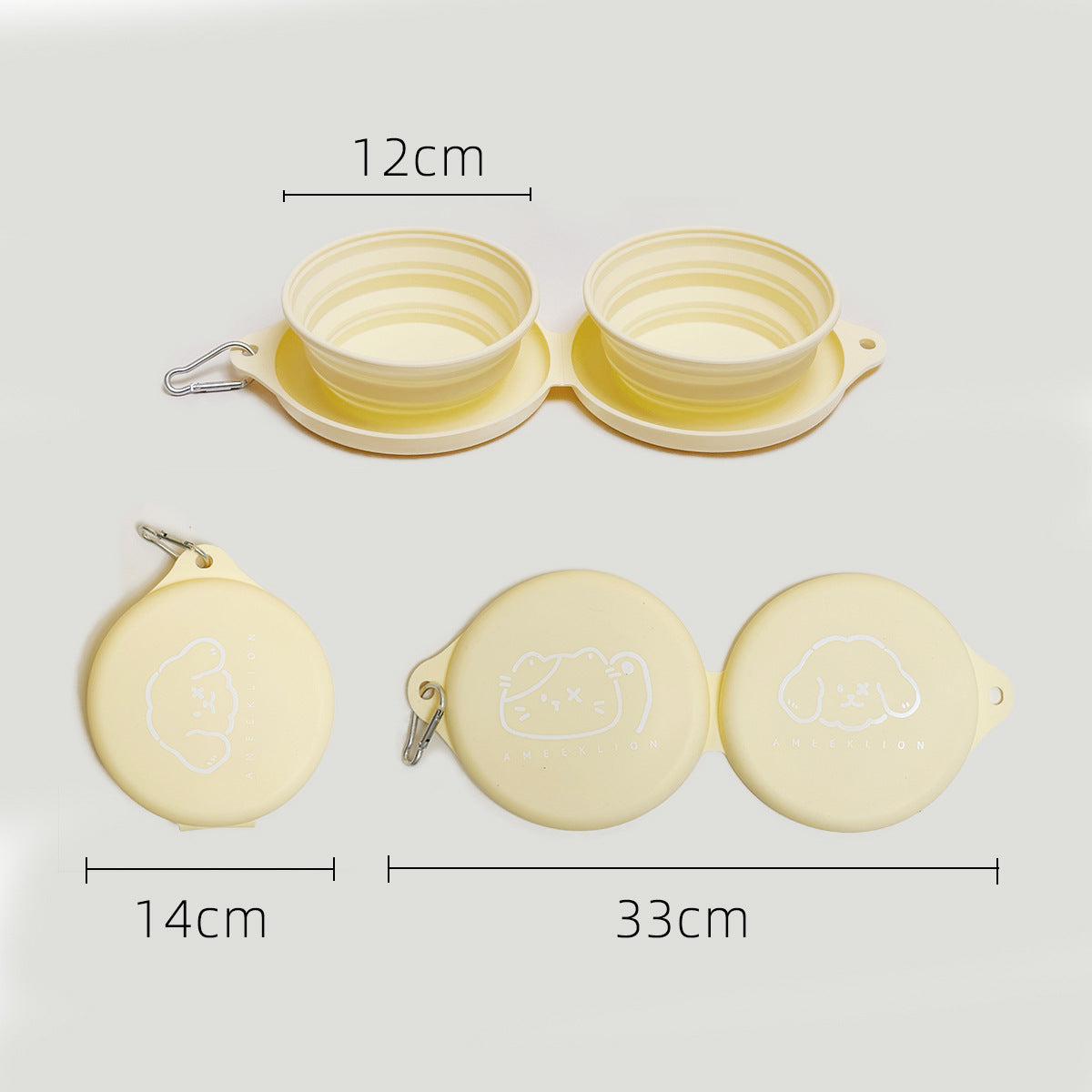 Foldable Silicone Pet Bowl for Outdoor Walks and Travel for Dogs and Cats