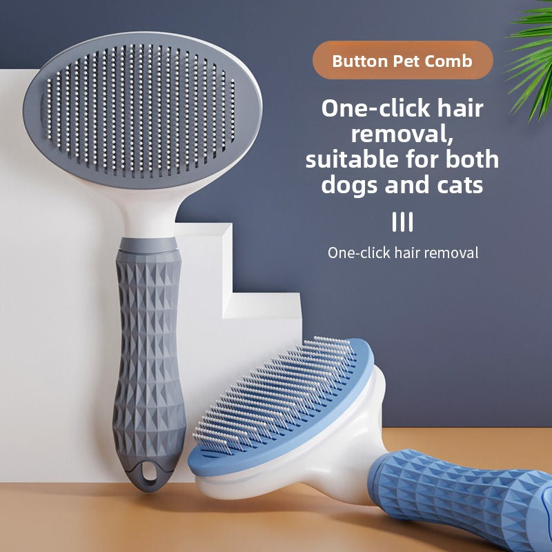 Self-Cleaning Undercoat Brush for Dogs and Cats with Rounded Pins