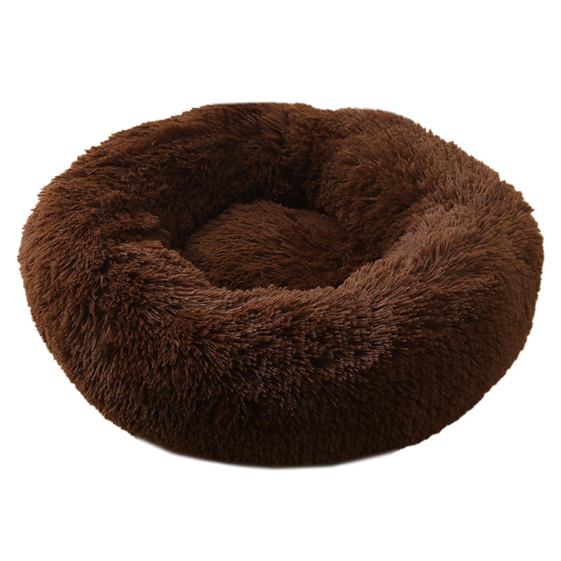 Round Plush Pet Bed Donut Cat Dog Nest Mat