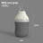 Portable silicone pet water bottle with built-in bowl in Graphite Blue 200ml, side view