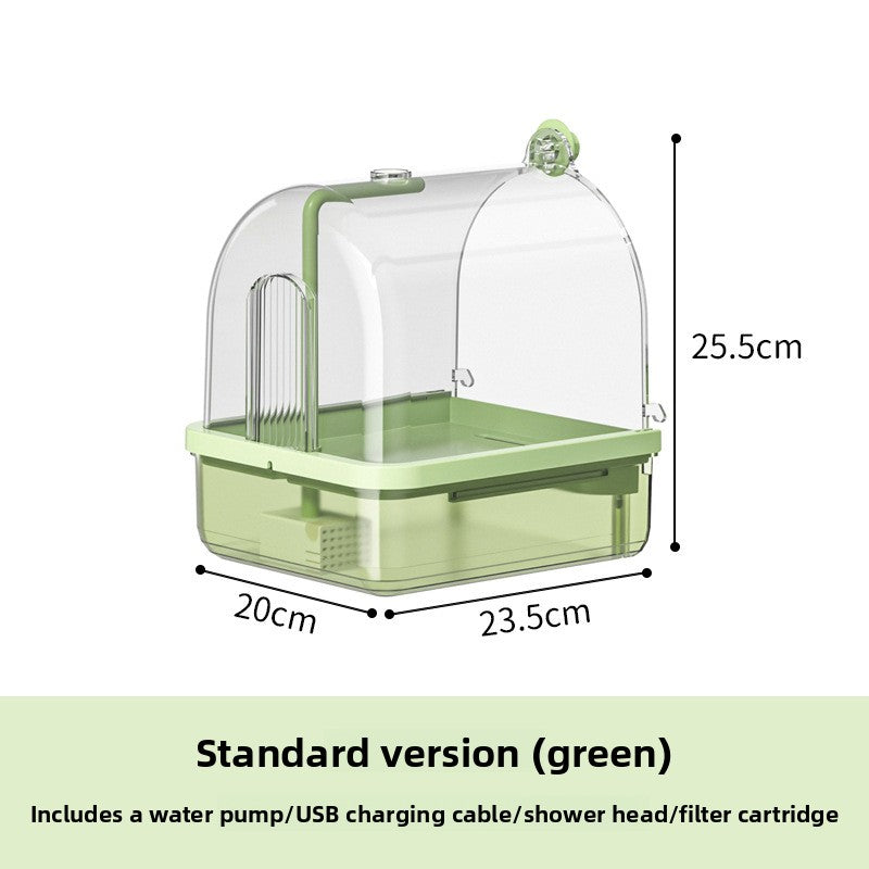 Cage-Mounted Bird Bath Basin with Optional Sensor Version