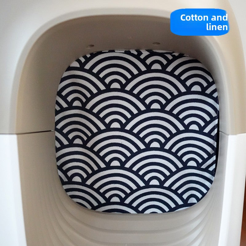 Handmade Cotton Linen Door Curtain for Cat Litter Boxes