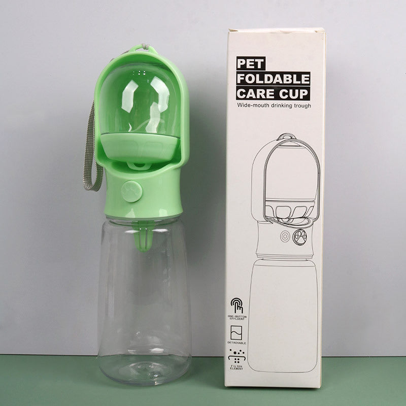 Portable Dog Water Bottle and Feeding Bowl Set, Leakproof Travel Bottle, Three Colours
