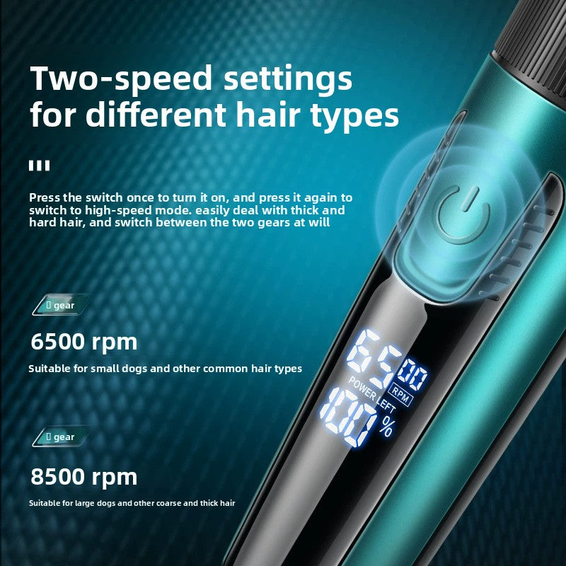 Two-Speed Cordless Pet Clipper Kit with LED Display, Low Noise