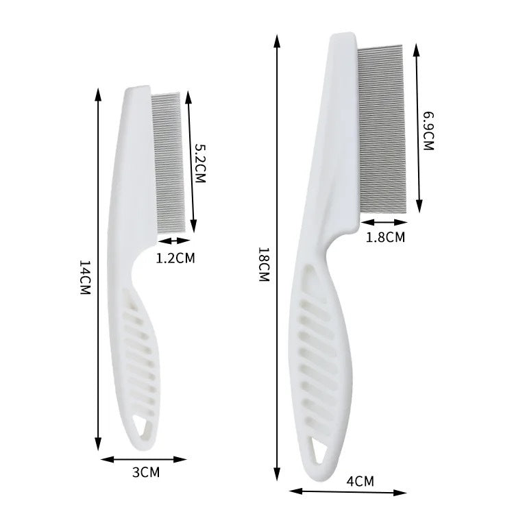 Fine-Tooth Steel Flea Comb with Rounded Pins and Comfort Grip