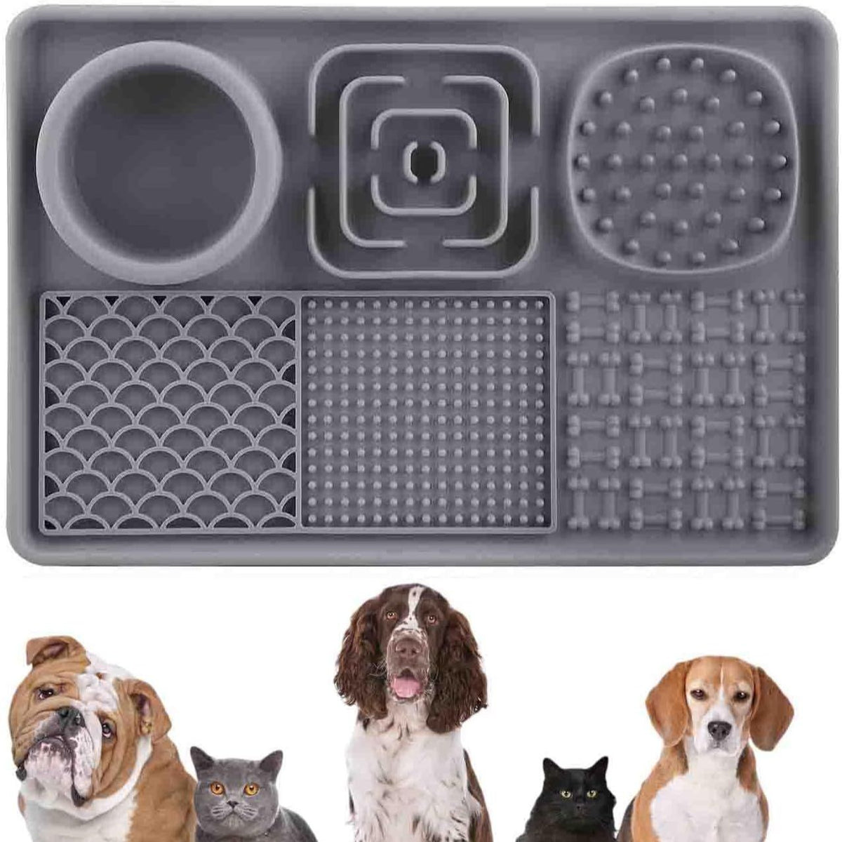 Dog Lick Mat Slow Feeder with Suction Cups and Scraper