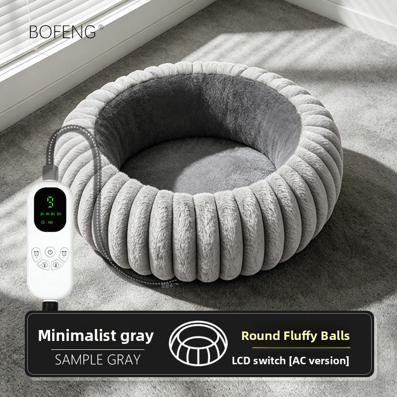 USB heated pet bed with removable grey cover for cats and dogs, view 50