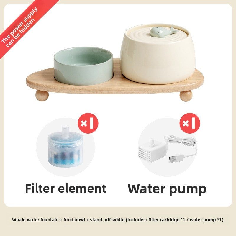 Automatic circulating filter water fountain for cats