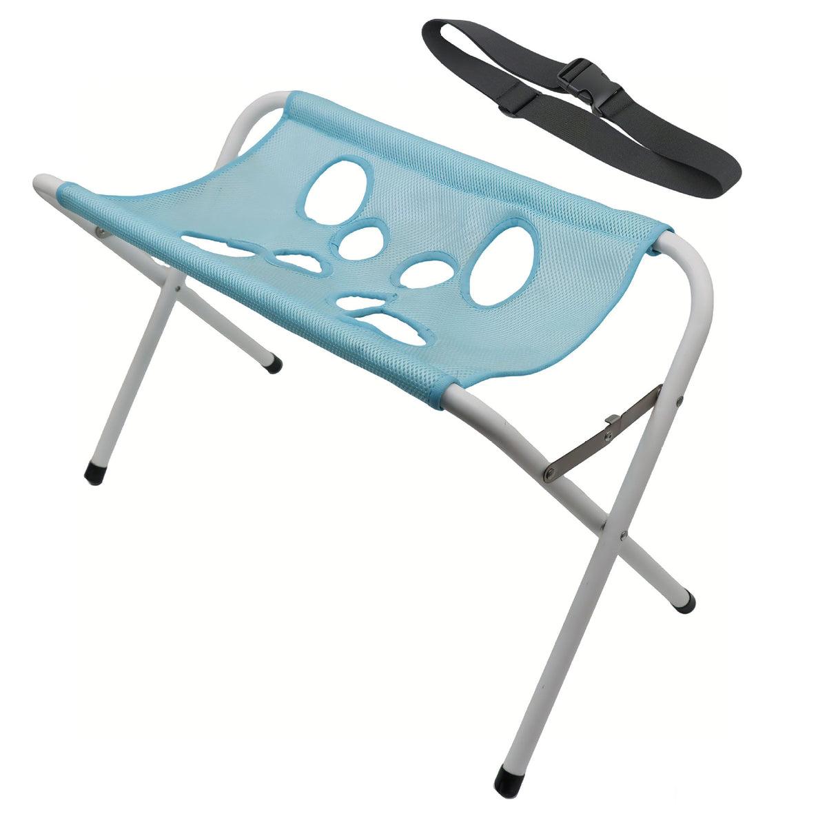 Pet grooming hammock with stand holding a small dog for nail trimming, photo 6