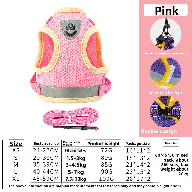 Breathable mesh harness and lead set for cats and small dogs in purple, view 28