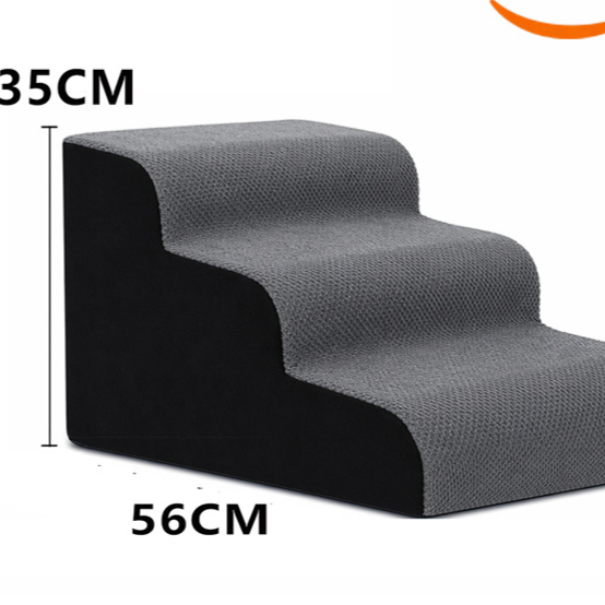 Pet ramp stairs with removable washable cover in Grey 3 Step Upgraded Plus