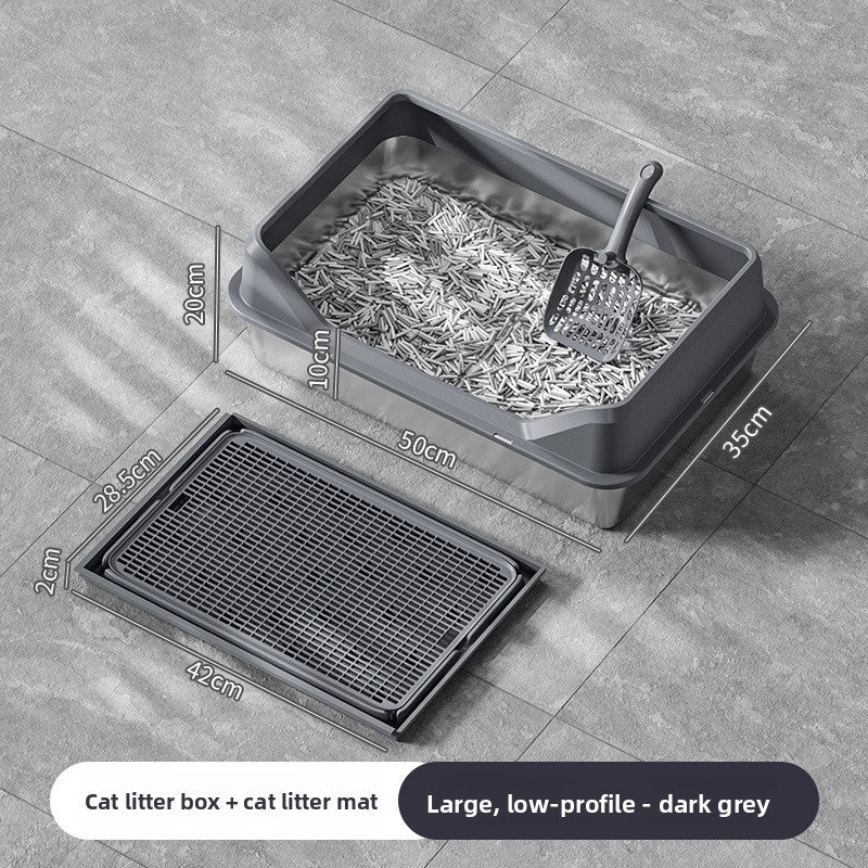 Extra Large Stainless Steel Cat Litter Box with Anti-Splash Cover