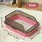 Large Semi-Enclosed Cat Litter Box with Scoop and High Splash Guard
