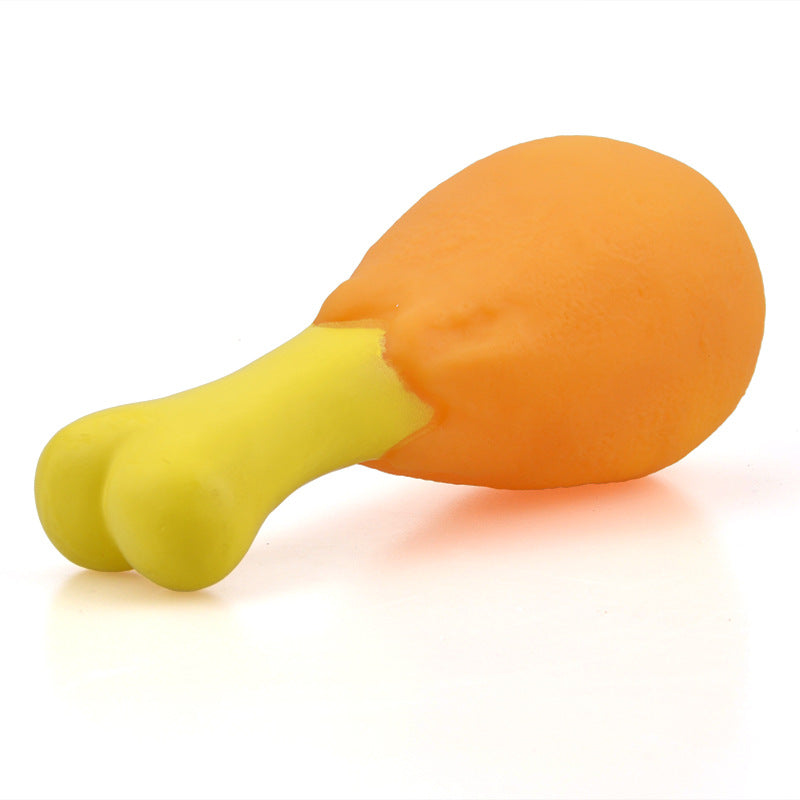 Vinyl chicken leg squeaky chew toy for dogs - photo 5