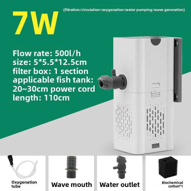 Submersible three in one aquarium filter pump for fish tanks, view 6