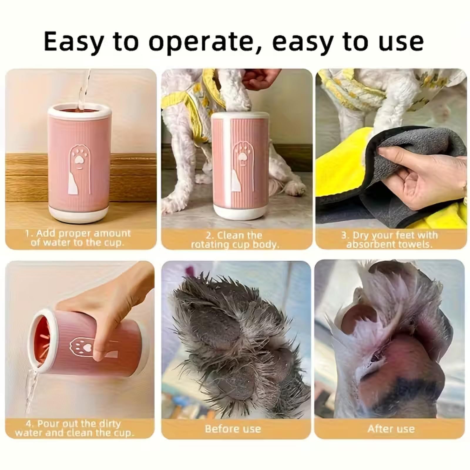 Soft Silicone Paw Cleaning Cup for Dogs, No-Wipe Mud Washer