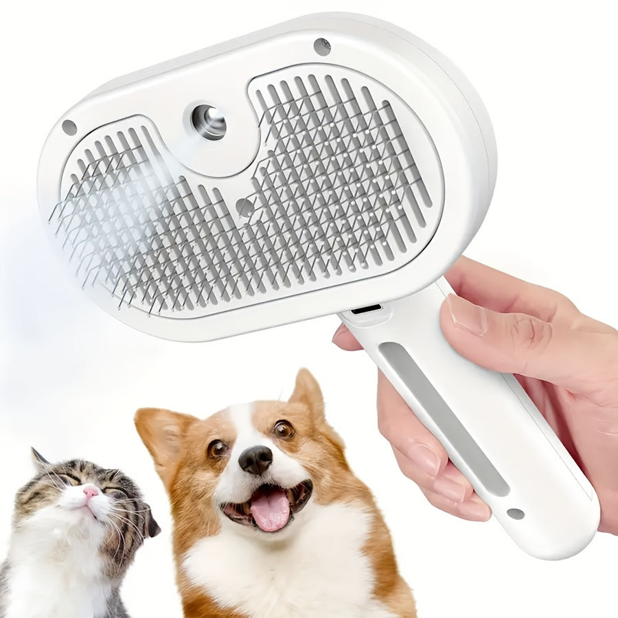 Long Handle Pet Steam Spray Massage Comb for Dogs and Cats