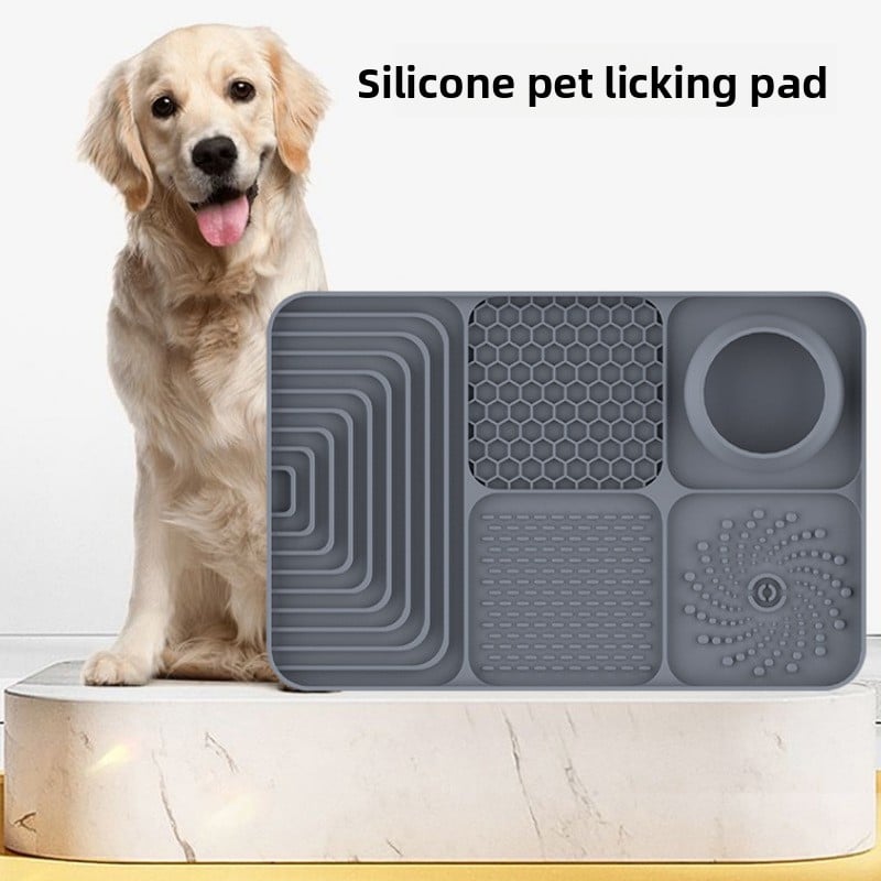 Silicone Pet Lick Mat Slow Feeder Tray with Suction Cup Non-Slip Base for Cats and Dogs