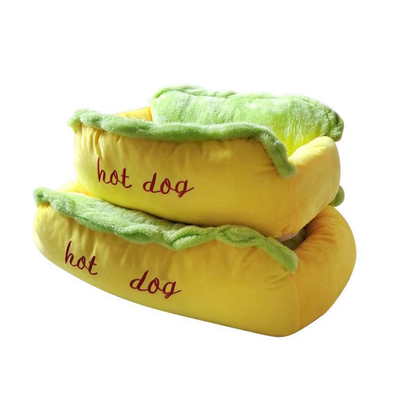 Hot dog shaped pet bed for cats and small dogs, additional product photo