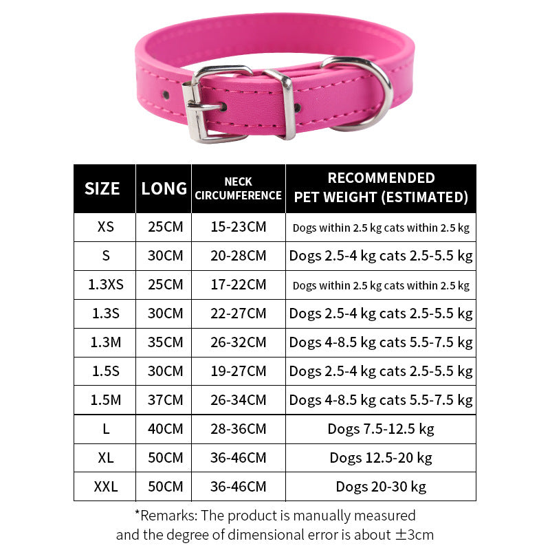 Waterproof embossed PU leather pet collar in Sky Blue, front view