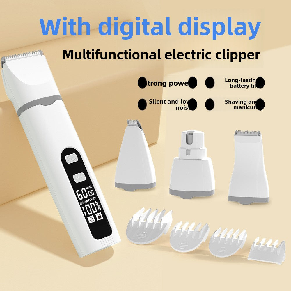 Digital Display Pet Clipper with Nail Grinder, 2-in-1 or 4-in-1 Kit